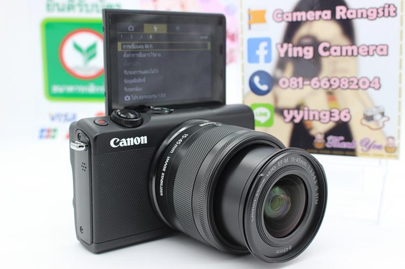 ขาย Canon EOS M100 + 15-45mm IS STM(สีดำ) สภาพสวยใหม่ เครื่องประกันศูนย์ถึง 30-11-63 จอทัชสกีน มีWIFIในตัว จอติดฟิล์มแล้ว อุปกรณ์ครบกล่อง